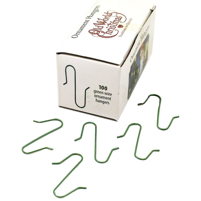 Old World Christmas Glass Ornament Green Wire Ornament Hangers