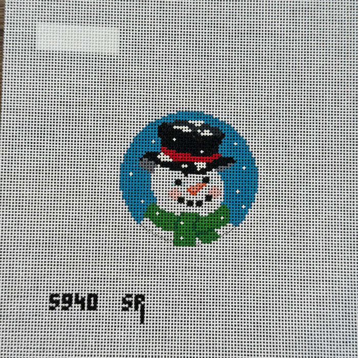 Snowman Face Mini Round