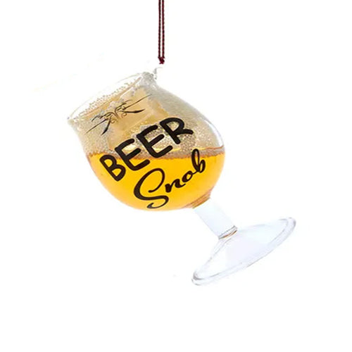 Glass "Beer Snob" Beer Glass Ornament