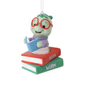 This adorable book worm ornament