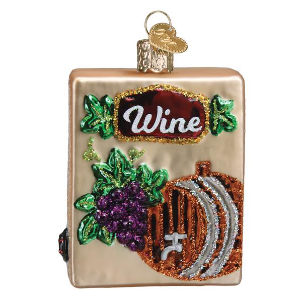 Old World Christmas Boxed Wine Christmas Tree Ornament