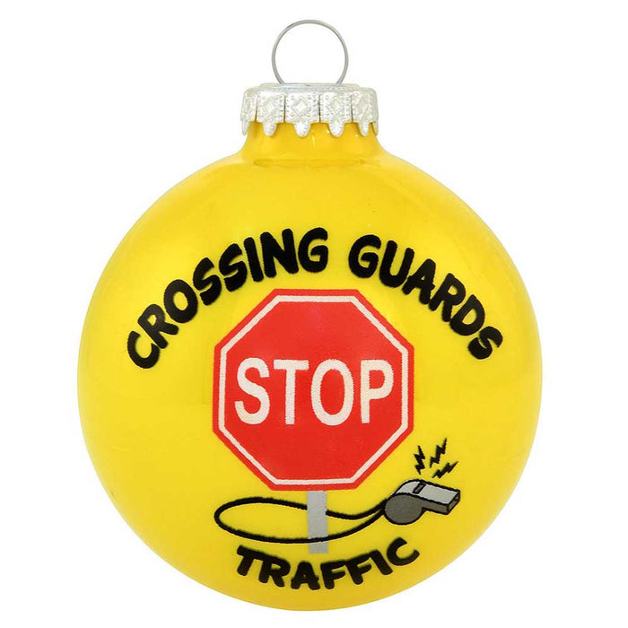 Crossing Guard Glass Bulb Ornament
