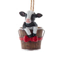 Dairy Cow Sitting in a Bucket Ornament