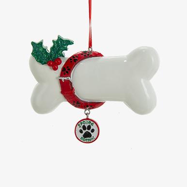 Spoiled Rotten Personalized Dog Bone Ornament