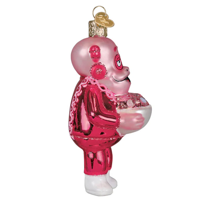 Franken Berry Glass Ornament figurine on white background side view