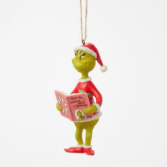 Grinch Reading a Book Ornament - Jim Shore