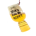 This glass "IPA's Make Me Hoppy" Beer Glass Ornament