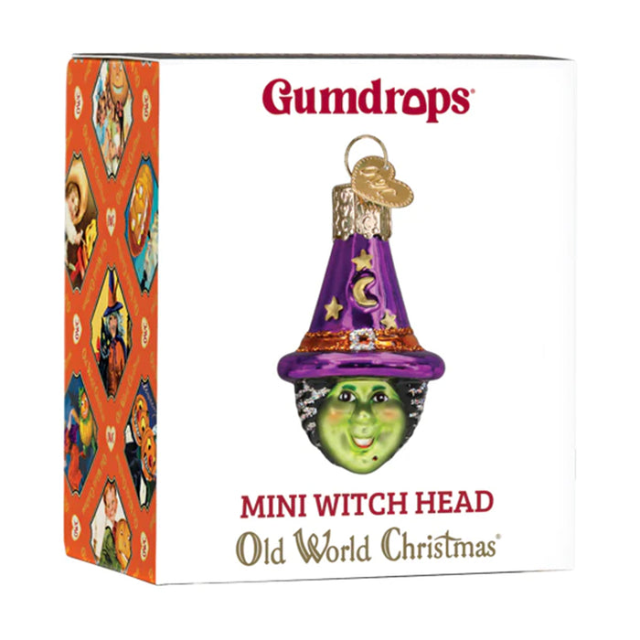 Mini Witch Head Ornament - Old World Christmas 86760