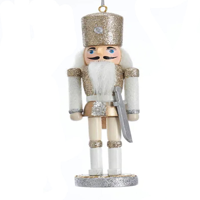 Nutcracker Ornament - Gold, Silver & White