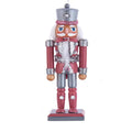 Wooden Nutcracker Ornament in Pink & Pewter