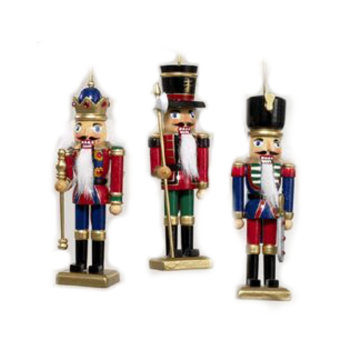 Nutcracker Christmas Tree Ornament- 3 assorted