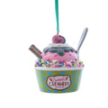 Pastel Ice Cream Sundae Cup Ornament - Green