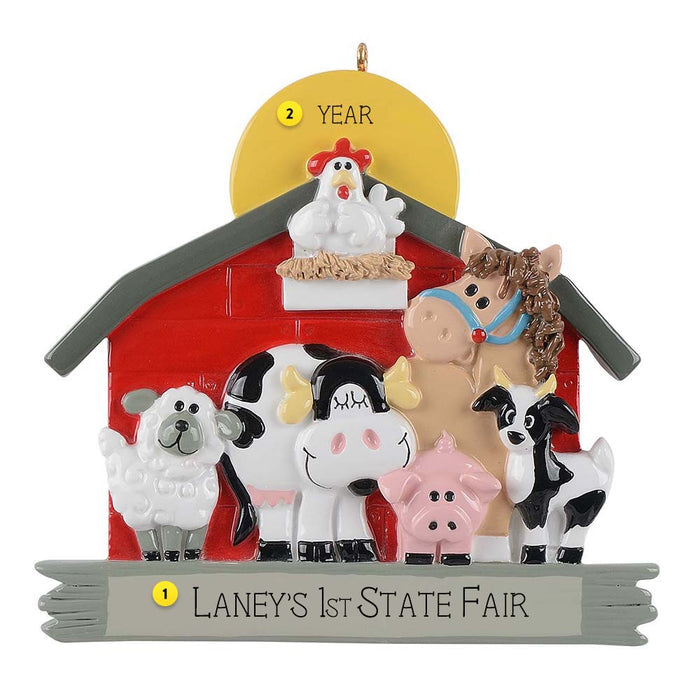 Personalized Barnyard with Animals Ornament