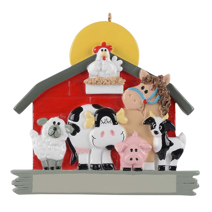 Personalized Barnyard with Animals Ornament