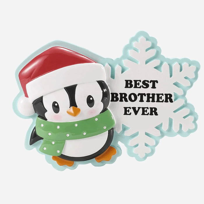 Personalized Best Brother Penguin Ornament