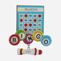 Bingo card with numbers and colorful bingo balls Ornament on a white background