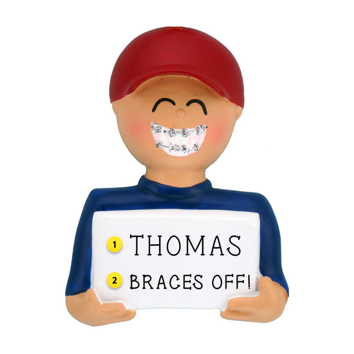 Braces Ornament - White Male for Christmas Tree