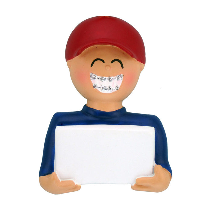 Braces Ornament - White Male for Christmas Tree