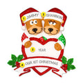 Brown Bear Couple with Heart Personalized Ornament
