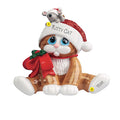 Cat with Santa Hat Ornament Can Be Personalized for the Christmas Tree
