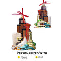 Personalized Chicago Cityscape Ornament