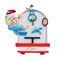 Child with bird cage resin ornament personalize it for the Christmas tree