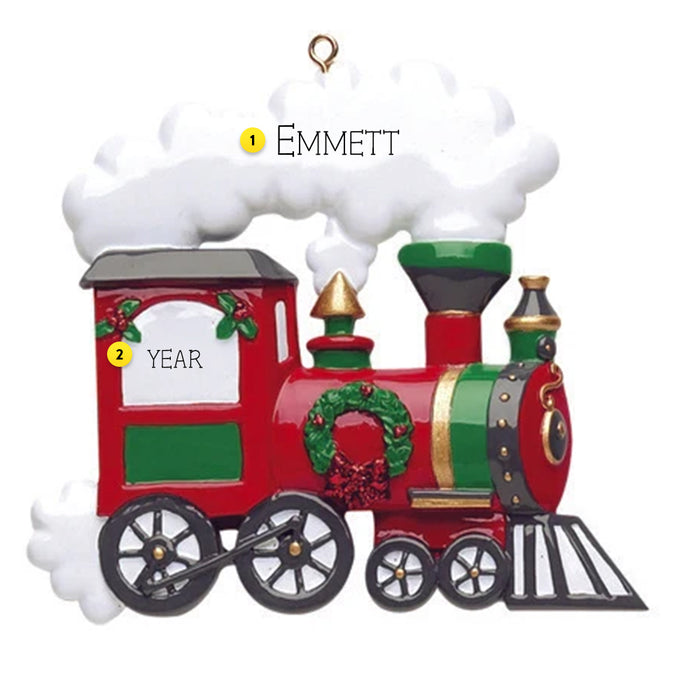 Train Engine Ornament For Personalizing For Christmas Tree