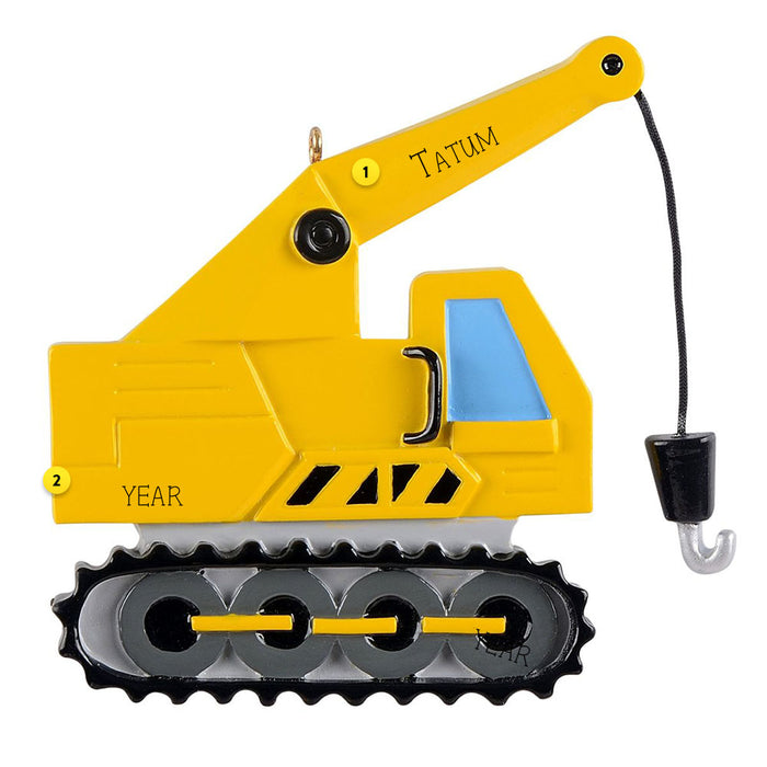 Personalized Crane Constuction Equipment Ornament