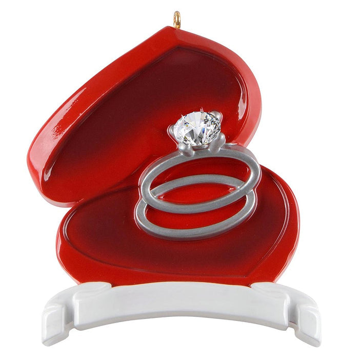 Personalized Engagement Ring Ornament Silver