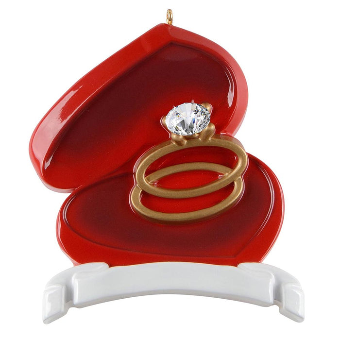 Personalized Engagement Ring Ornament Gold