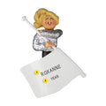 Flag Twirler Ornament - Female, Blond Hair for Christmas Tree