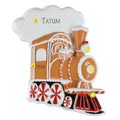 Personalized Gingerbread Train Engine Ornament