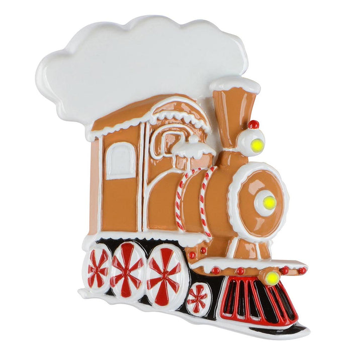 Personalized Gingerbread Train Engine Ornament