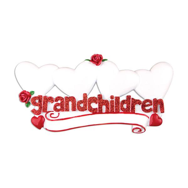 Personalized Grandchildren with 4 Hearts Table Top Decoration