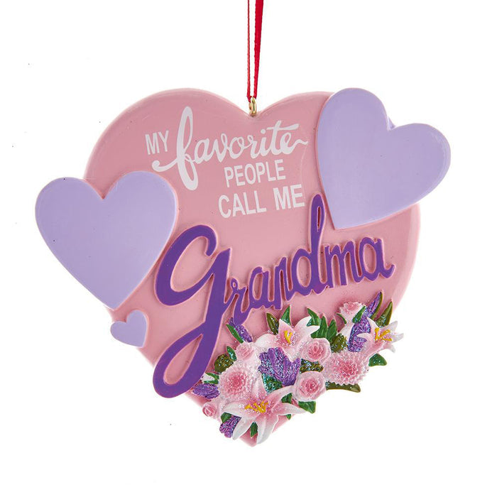 My Favorite People Call Me Grandma Heart Christmas Tree Ornament
