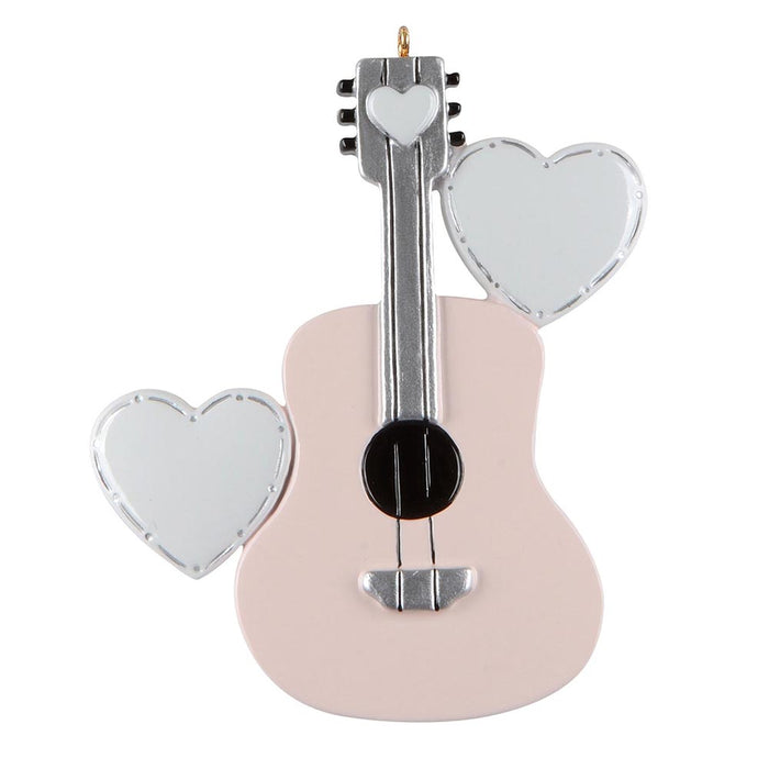 Personalized Guitar Ornament - Pink