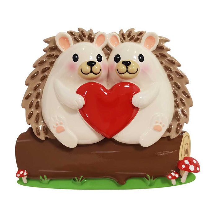 Hedgehog Couple Christmas Ornament
