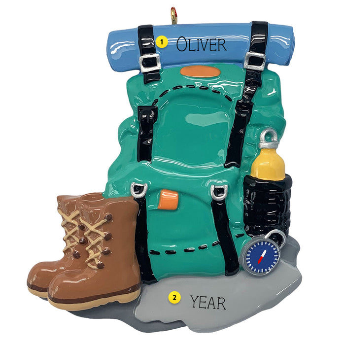 Personalized Hiking Gear Ornament