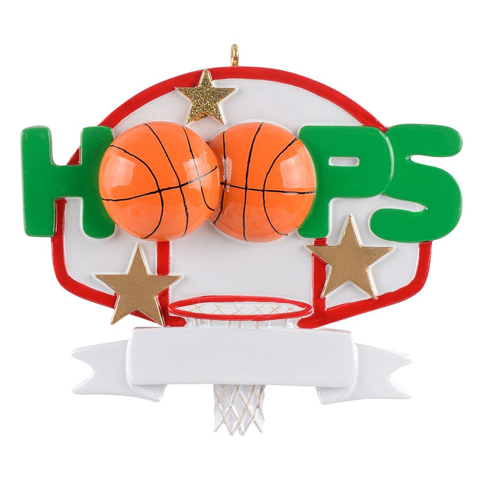 Personalized "Hoops" Basketball Ornament