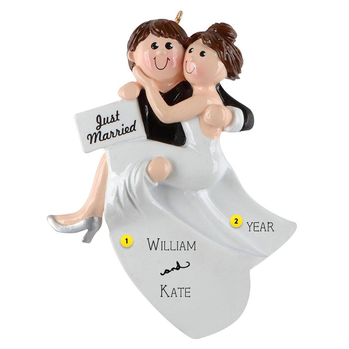 Personalized Just Married Wedding Ornament