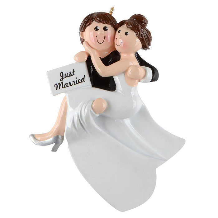 Personalized Just Married Wedding Ornament