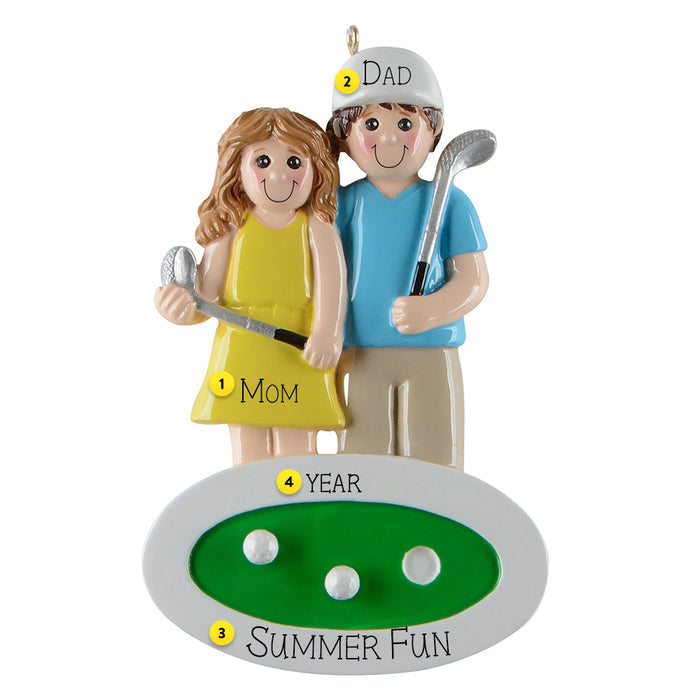 Personalized Mini Golf Couple Ornament