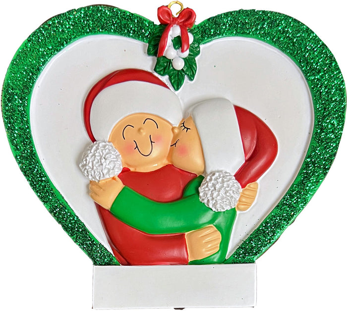 Personalized Mistletoe Couple Ornament