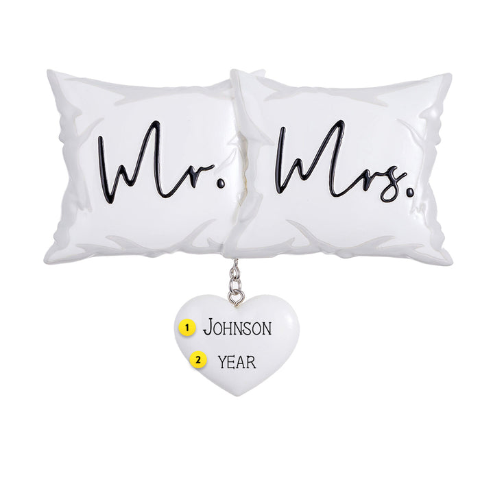 Mr and Mrs Pillow Ornament Personalized