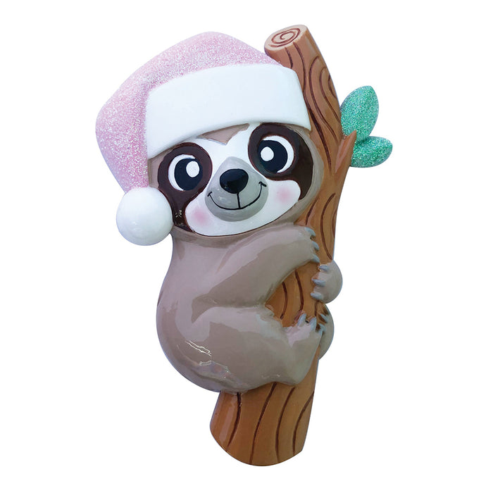 Baby Sloth Ornament Pink