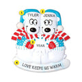 Polar Bear Couple Ornament for Christmas Tree