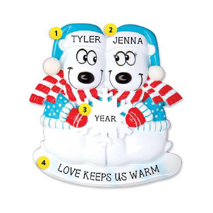Polar Bear Couple Ornament for Christmas Tree