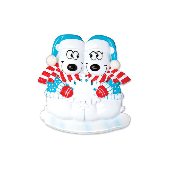 Polar Bear Couple Ornament for Christmas Tree