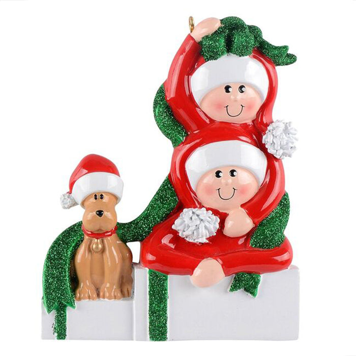 Personalized Presents Couple with Dog Ornament