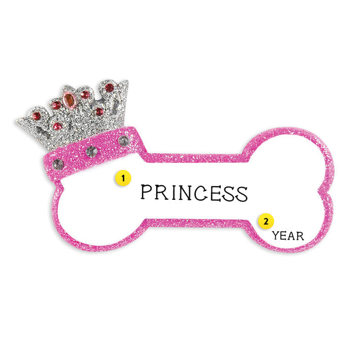 Princess Dog Bone Ornament for Christmas Tree